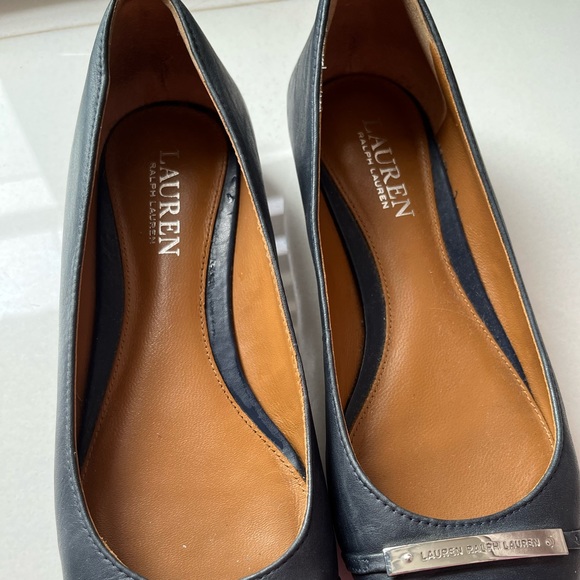CLEARANCE 🚨 Authentic LAUREN RALPH LAUREN Navy Blue Farrel 100% Leather Flats - Picture 11 of 12